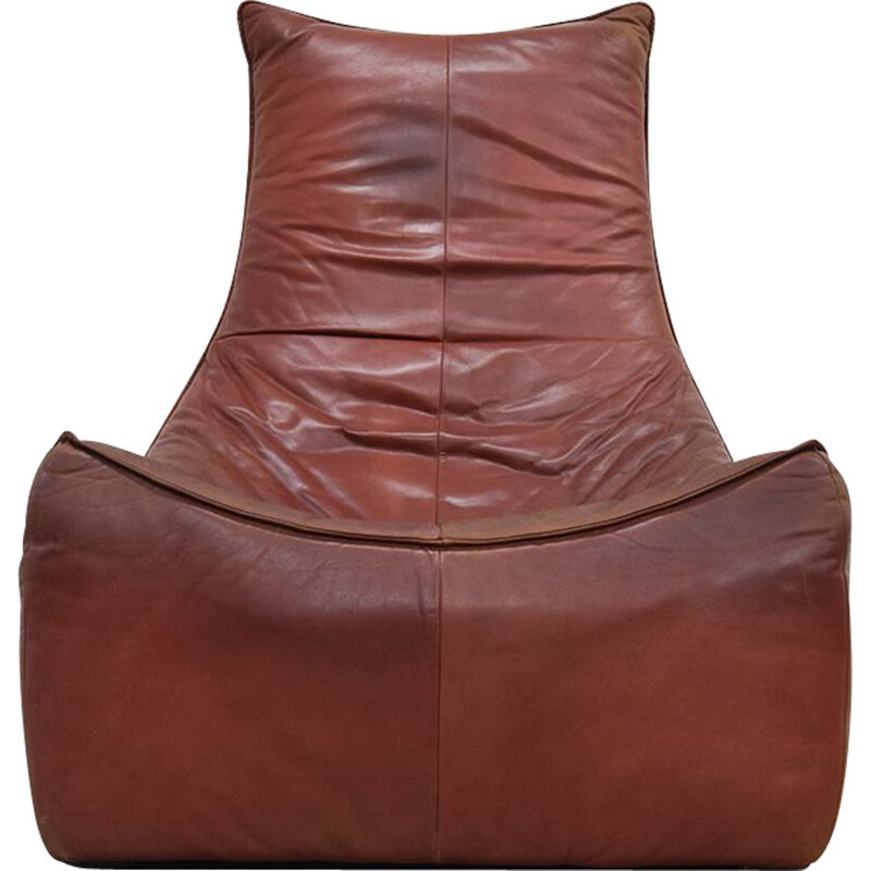 Vintage chair "The Rock" in leather by Gerard van den Berg for Montis - 1970s
