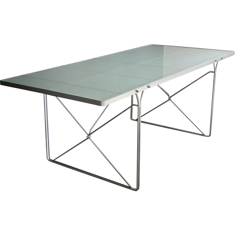 Vintage Scandinavian dining table in glass by Niels Gammelgaard - 1980s