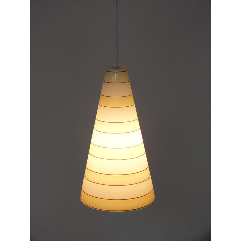 Vintage multi-toned hanging lamp in glass - 1950s