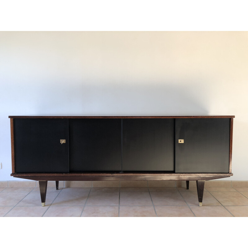 Vintage sideboard in mahogany with 4 doors - 1960s