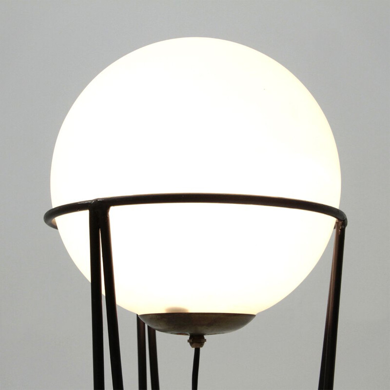 Vintage Italian floor lamp in metal and glass - 1950s