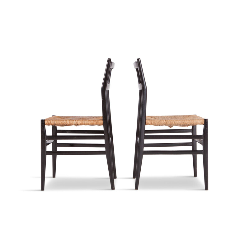 Lot de 4 chaises vintages "Superleggera" de Gio Ponti par Cassina - 1950