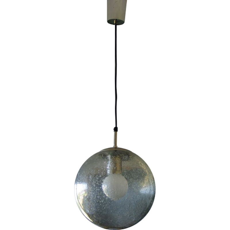 Suspension vintage allemande en verre en forme de bulle - 1970