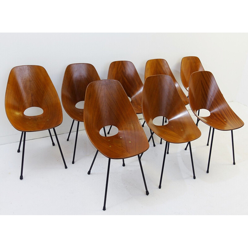 Lot de 8 chaises de Médée par Vittorio Nobili pour Fratelli Tagliabue - 1950