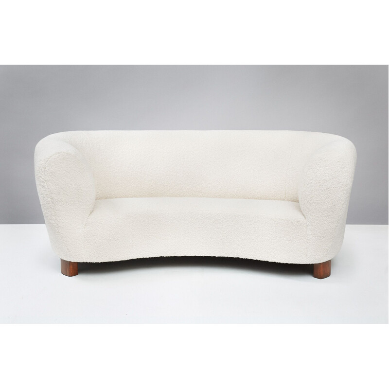 Vintage danish curved sofa - 1940s