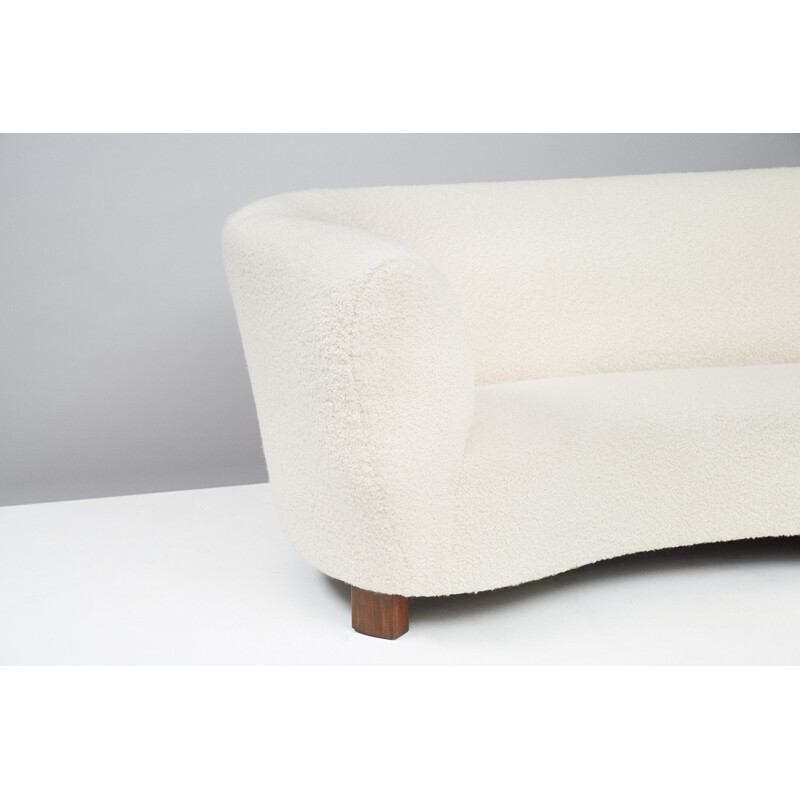 Vintage danish curved sofa - 1940s