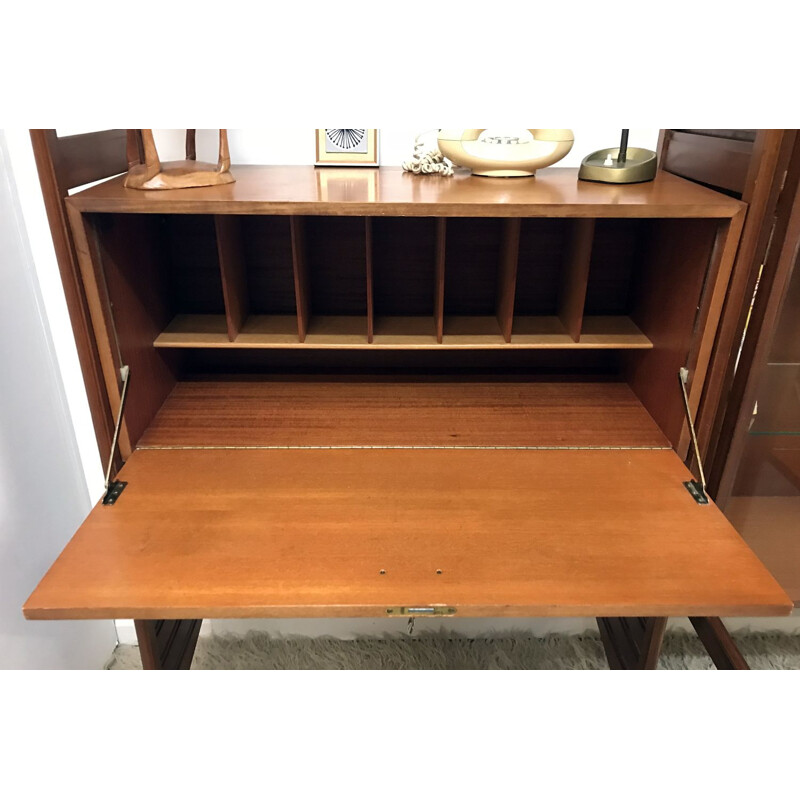 Vintage double bay wall "Ladderax" shelving unit by Staples - 1960s