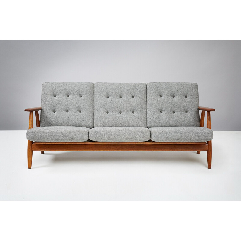 Vintage Oak & Teak Cigar Sofa by Hans Wegner - 1950s