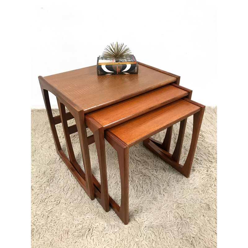 Vintage G-Plan Gold nest of tables by R.Bennett - 1970s