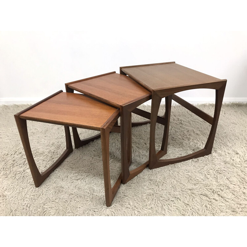 Vintage G-Plan Gold nest of tables by R.Bennett - 1970s