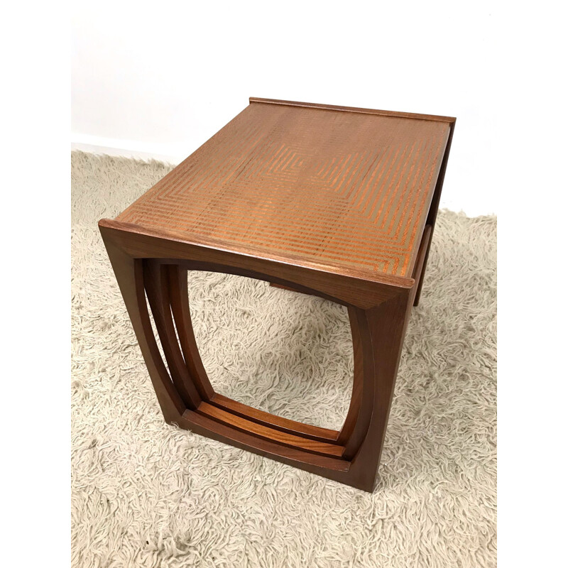 Vintage G-Plan Gold nest of tables by R.Bennett - 1970s