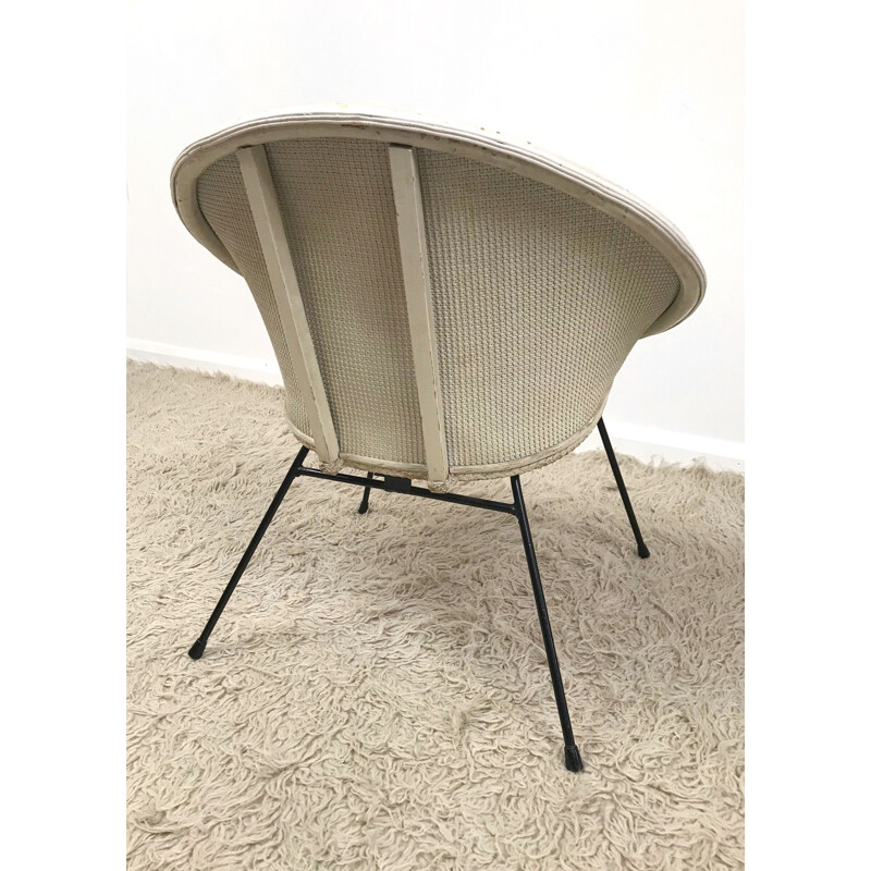 Vintage white "Atomic" armchair - 1950s