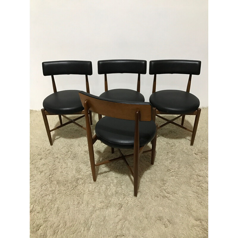 Set of 4 black chairs by Victor Bramwell Wilkins for E-Gomme - 1967