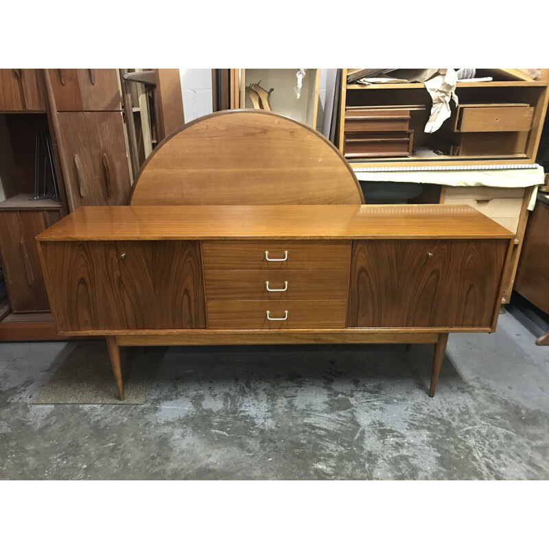 Vintage sideboard in walnut by Uniflex - 1950s