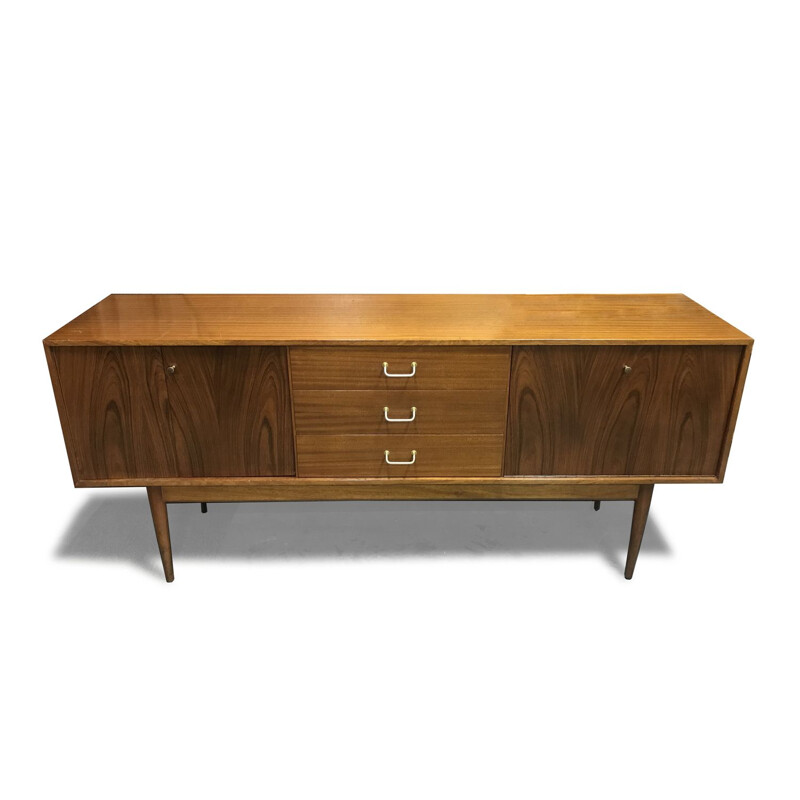 Vintage sideboard in walnut by Uniflex - 1950s