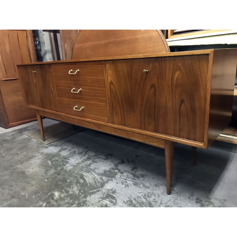 Vintage sideboard in walnut by Uniflex - 1950s