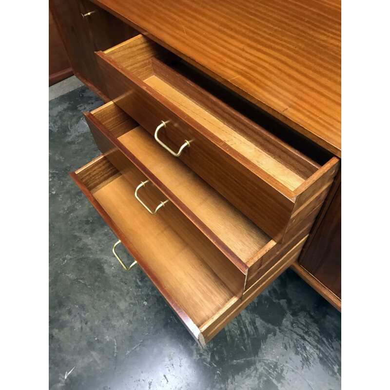 Vintage sideboard in walnut by Uniflex - 1950s