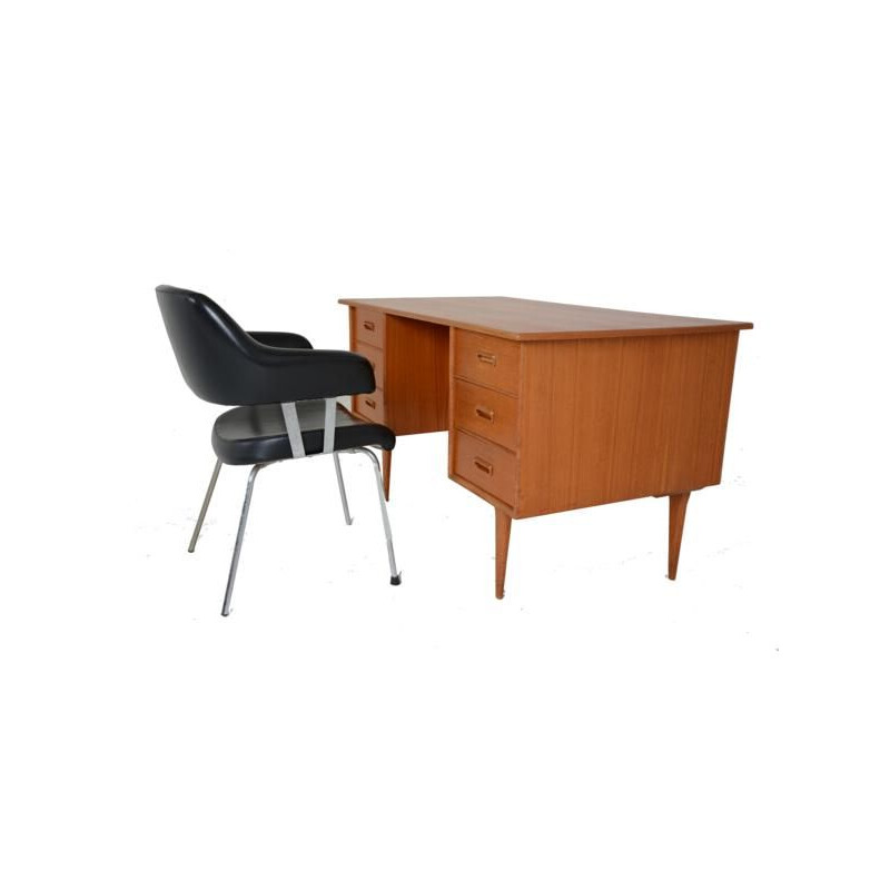 Bureau scandinave en teck à tiroirs - 1960