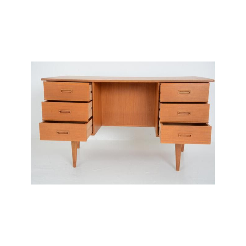 Bureau scandinave en teck à tiroirs - 1960