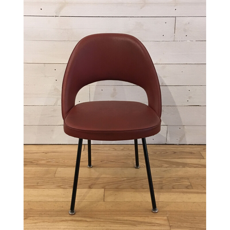 Vintage red conference chair n 71 by Eero Saarinen for Knoll - 1950s