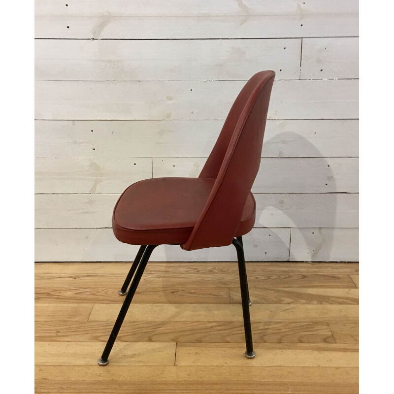 Vintage red conference chair n 71 by Eero Saarinen for Knoll - 1950s