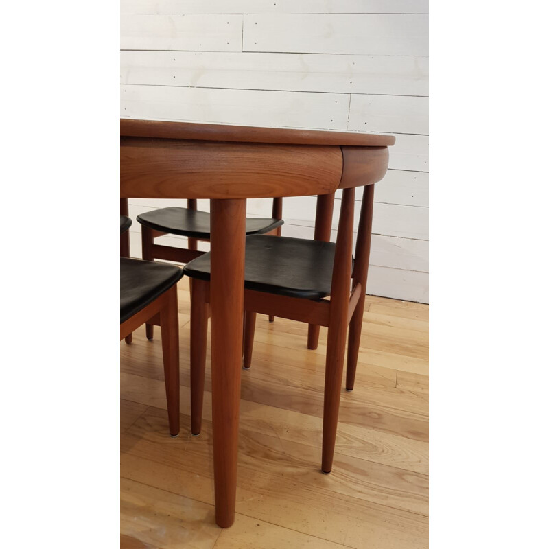 Vintage dining set in teak by Hans Olsen for Frem Rolje - 1960s