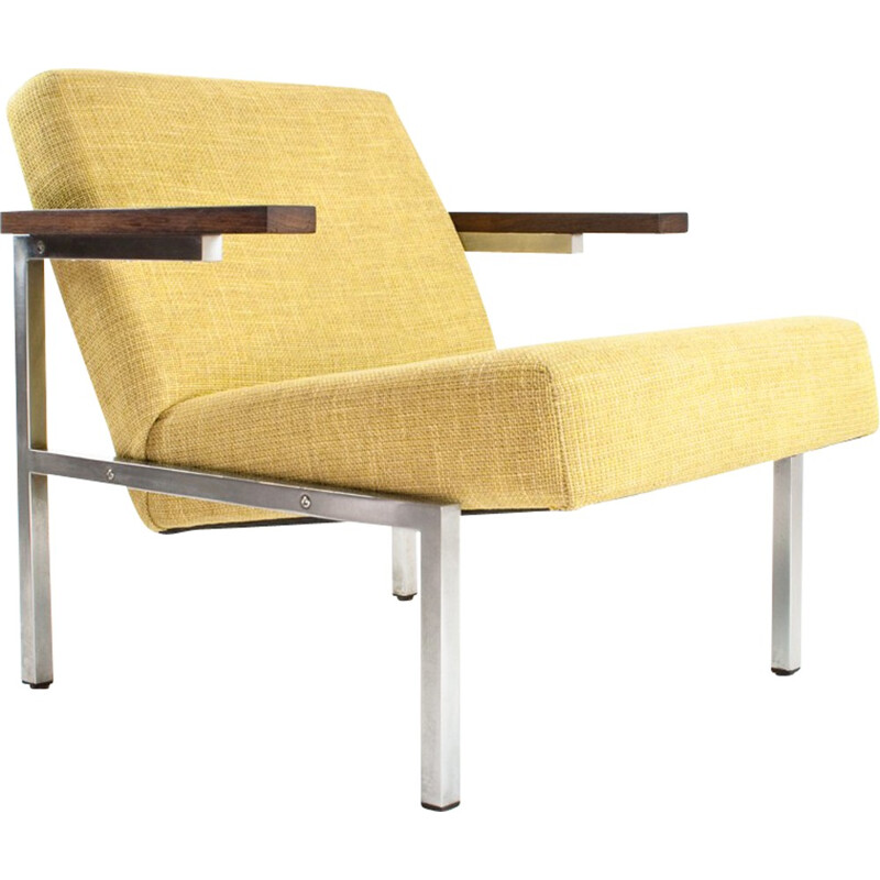 SZ63 easy chair in fabric, metal and rosewood, Martin VISSER - 1960s