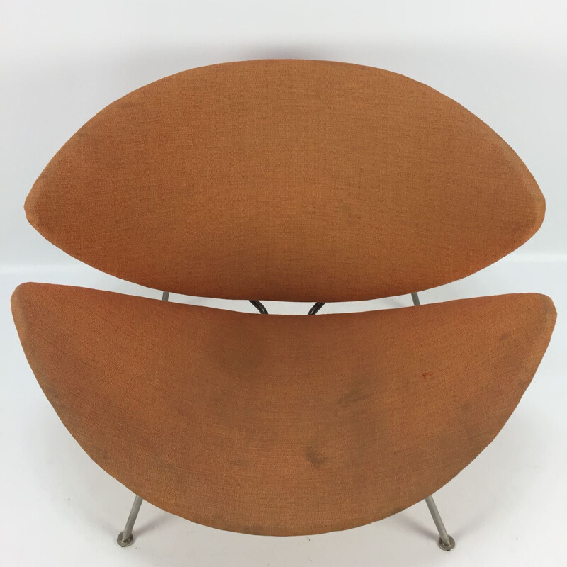Set of 2 Orange Slice vintage lounge chairs by Pierre Paulin for Artifort
