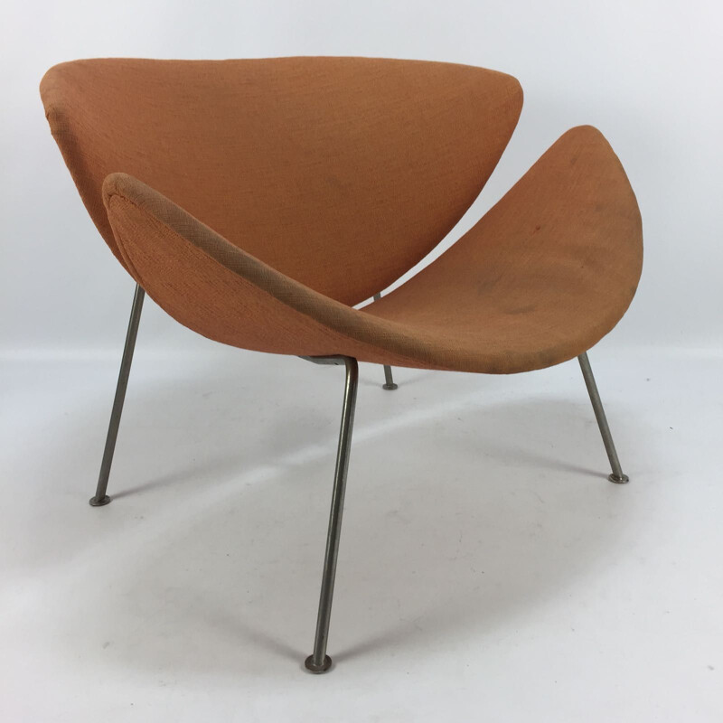 Set of 2 Orange Slice vintage lounge chairs by Pierre Paulin for Artifort