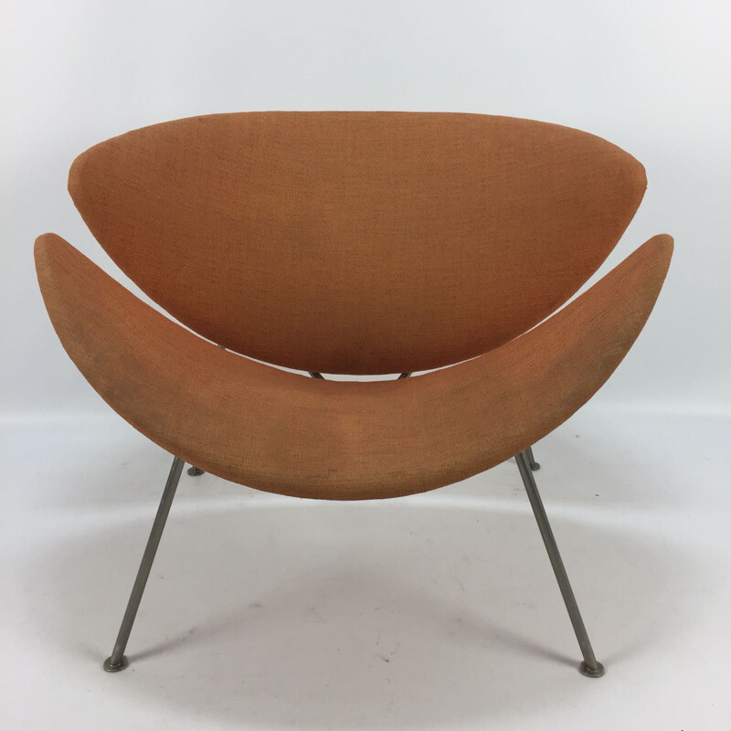 Set of 2 Orange Slice vintage lounge chairs by Pierre Paulin for Artifort
