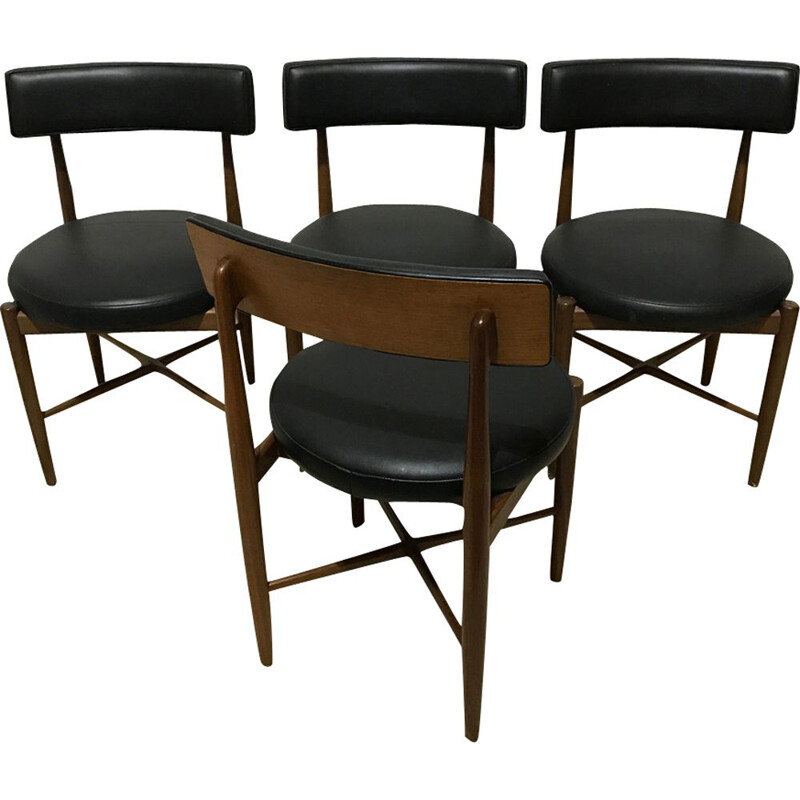 Set of 4 black chairs by Victor Bramwell Wilkins for E-Gomme - 1967