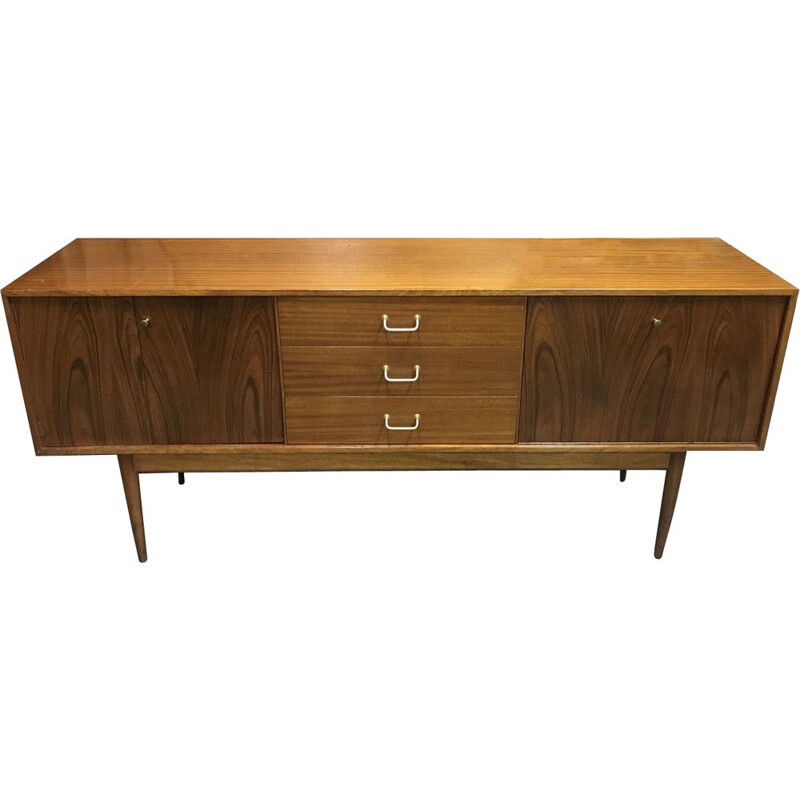 Vintage sideboard in walnut by Uniflex - 1950s