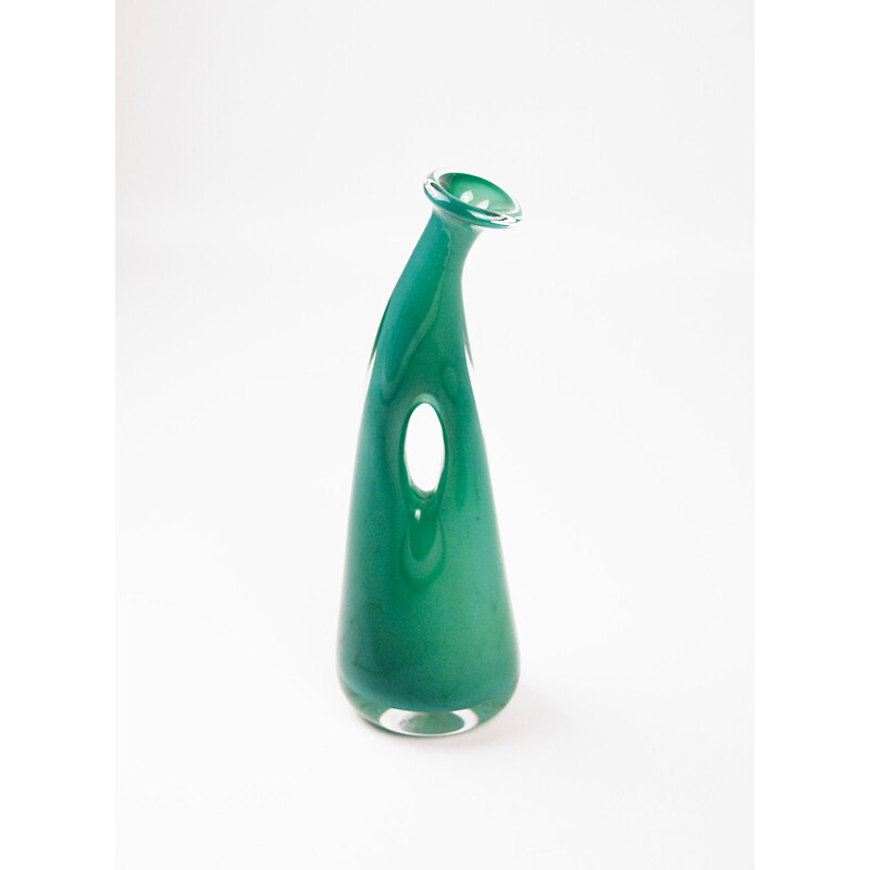Vintage vaso perfurado por Fulvio Bianconi para Venini - 1950