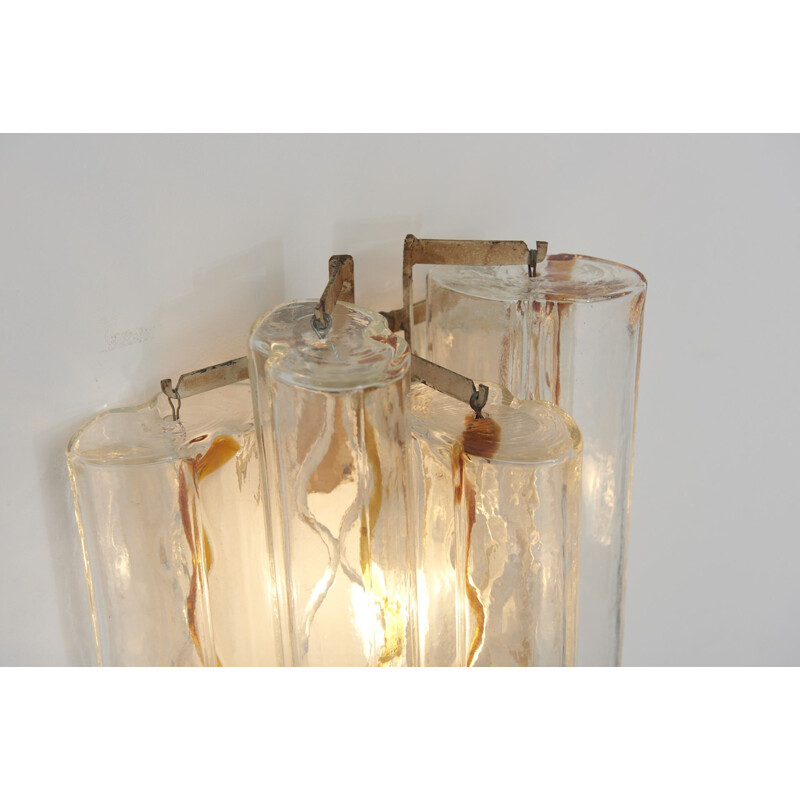 Set of 2 Bow Shaped Murano Glass Wall Sconces by Toni Zuccheri for Venini - 1960s