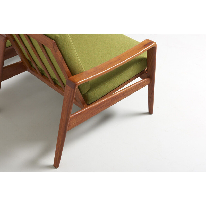 Set of 2 vintage green armchairs in teak by Arne Wahl Iversen for Komfort