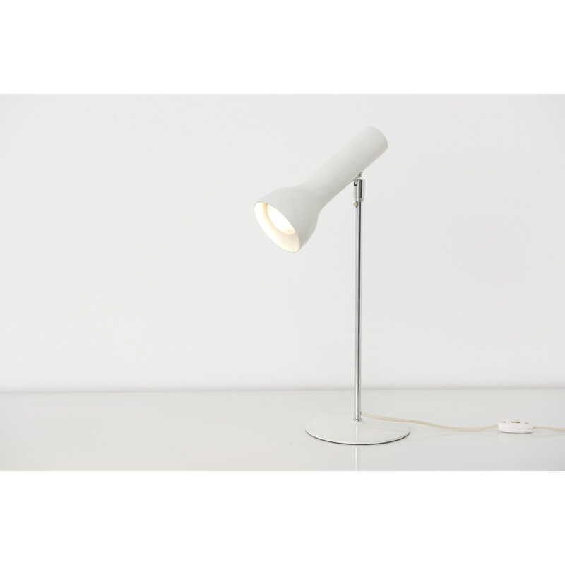 Vintage Italian desk lamp in white chrome