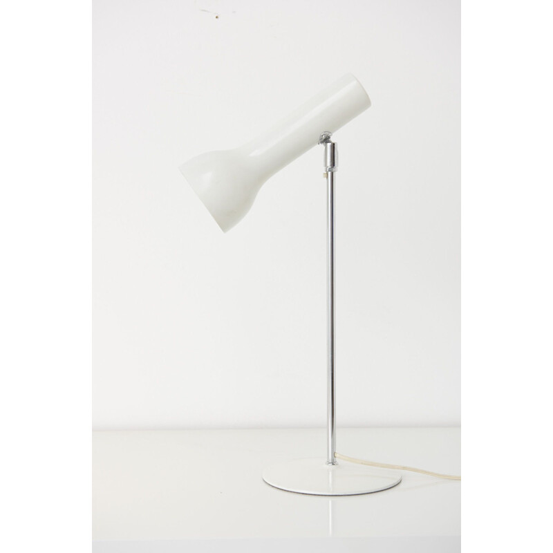 Lampe de bureau vintage italien en chrome blanc