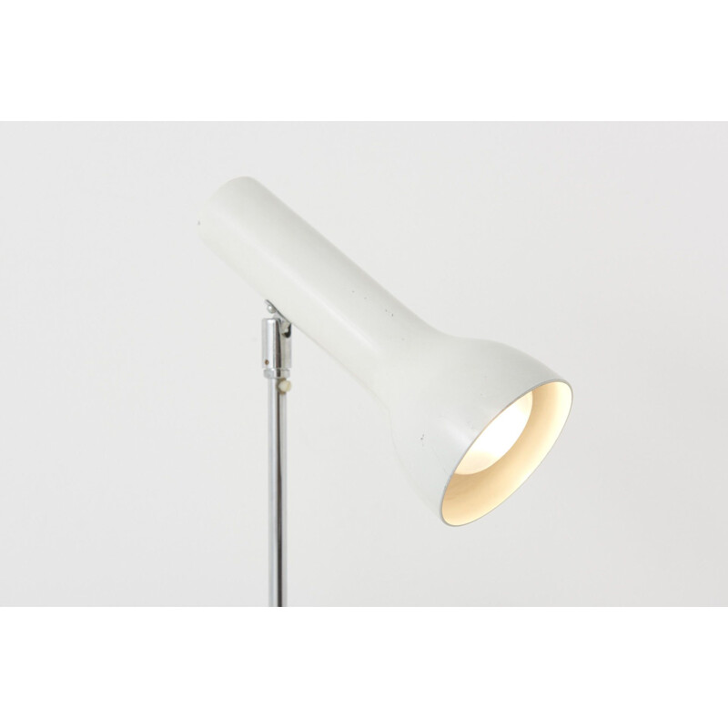 Lampe de bureau vintage italien en chrome blanc