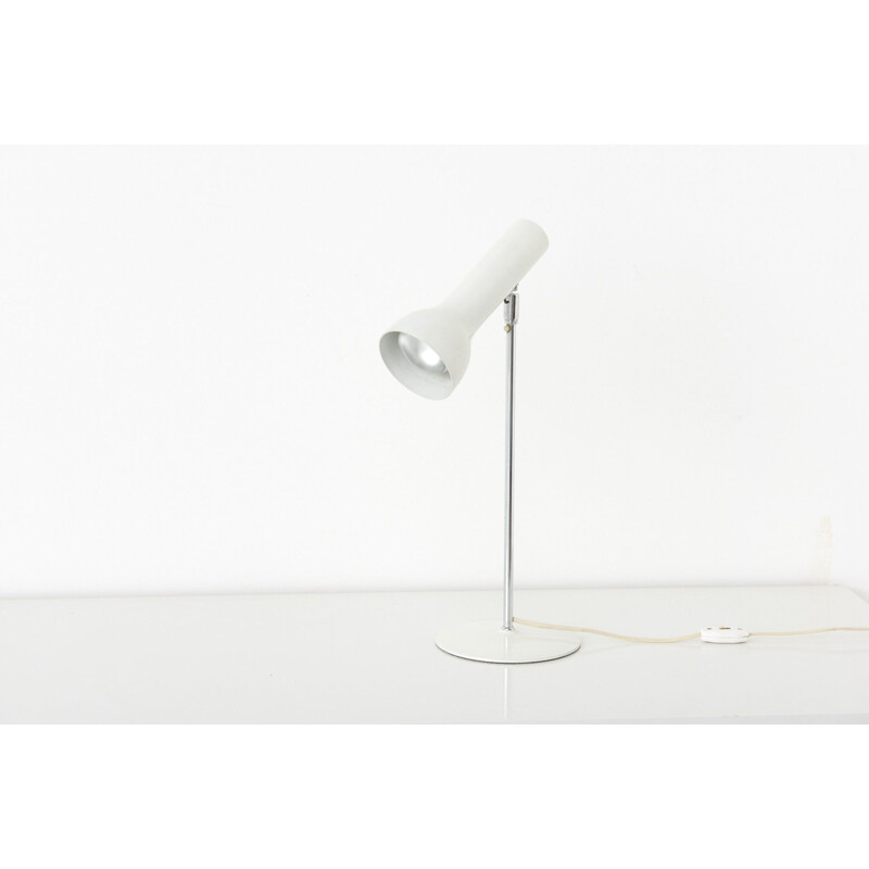 Lampe de bureau vintage italien en chrome blanc