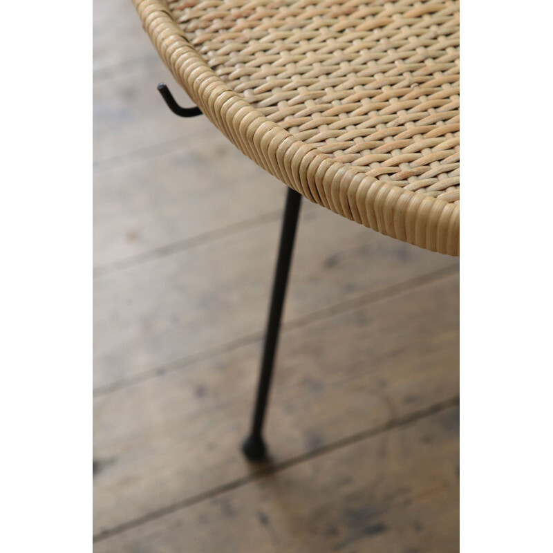 Vintage Scandinavian coffee table in wicker