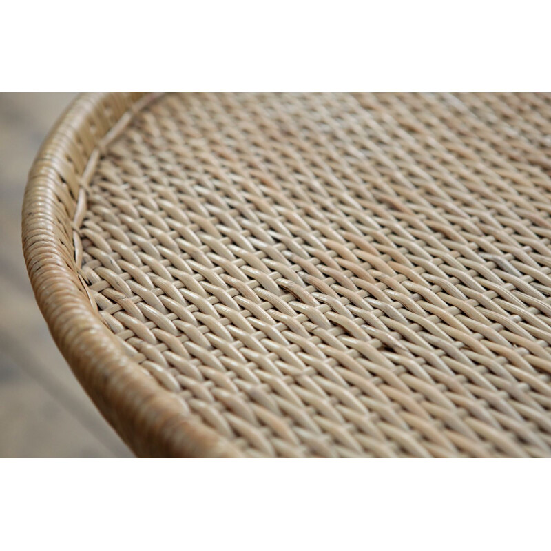 Vintage Scandinavian coffee table in wicker