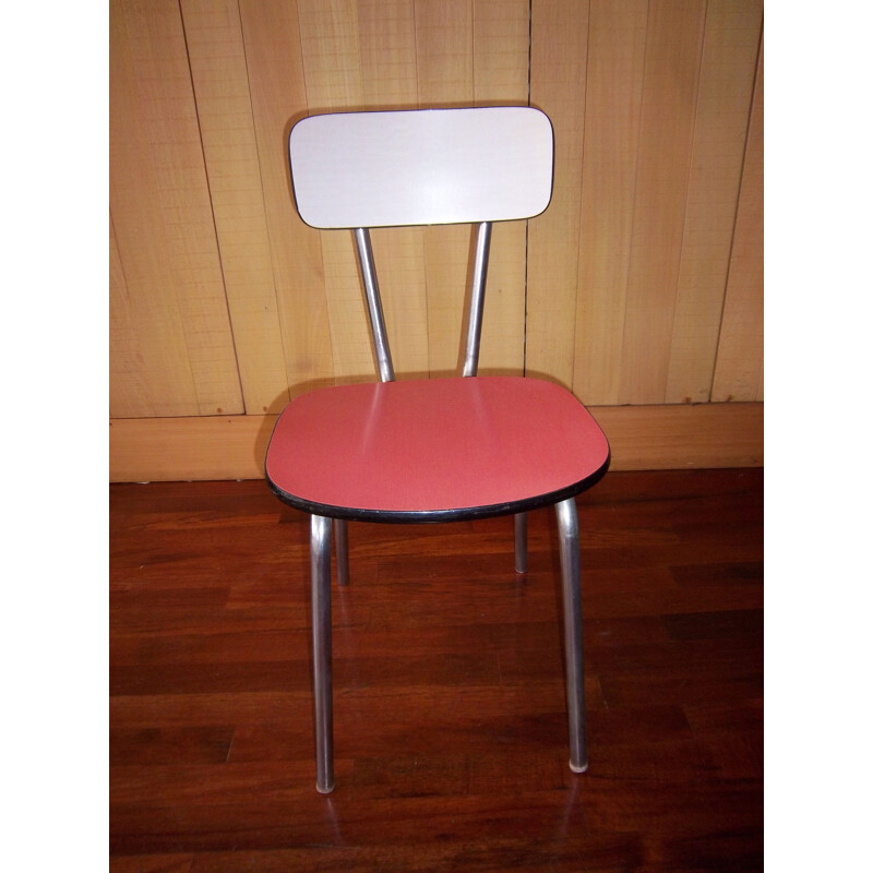 Vintage set of 4 bi-color formica chairs