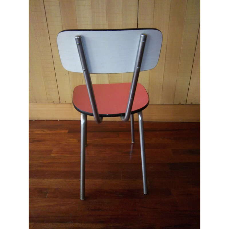 Suite de 4 chaises bi-couleur formica 