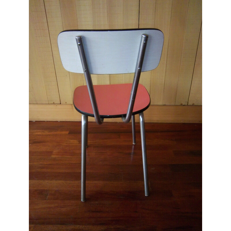 Vintage set of 4 bi-color formica chairs