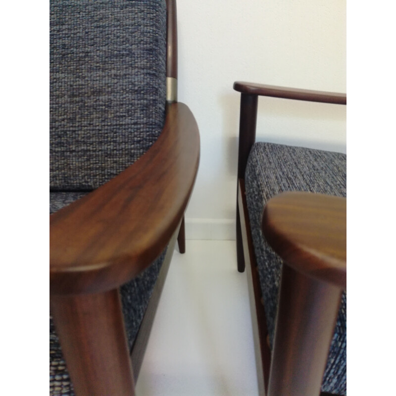 Vintage set of 2 Scandinavian armchairs in teak 