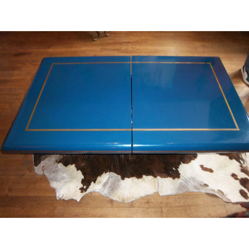 Vintage Italian blue coffee table in resin 