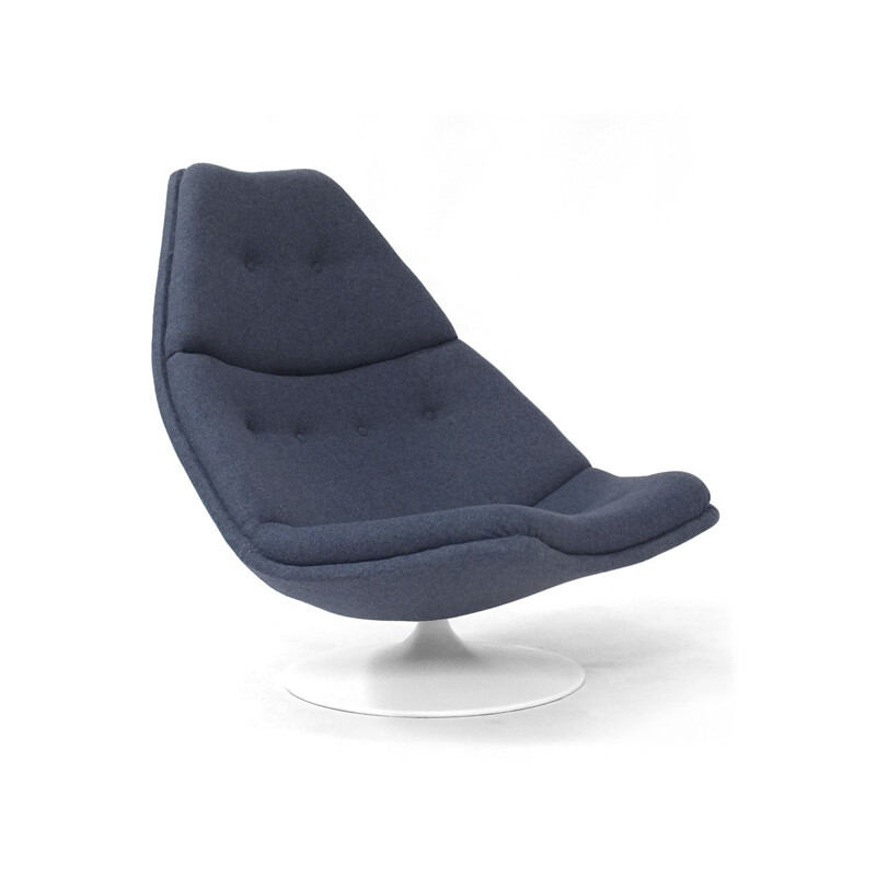 Vintage blue armchair "F591" by Geoffrey Harcourt for Artifort