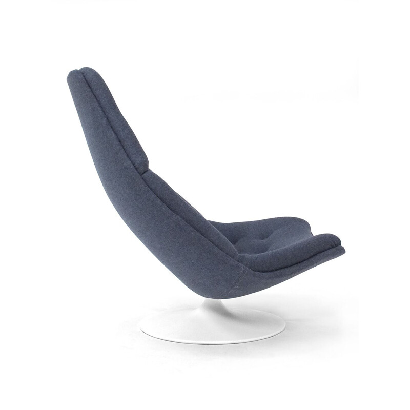 Vintage blue armchair "F591" by Geoffrey Harcourt for Artifort