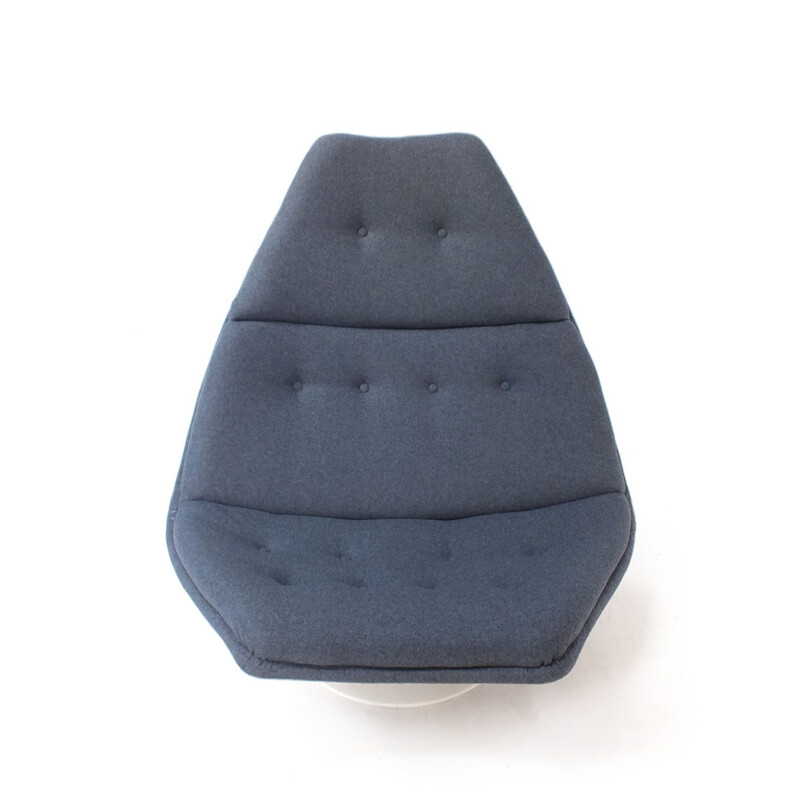 Vintage blue armchair "F591" by Geoffrey Harcourt for Artifort