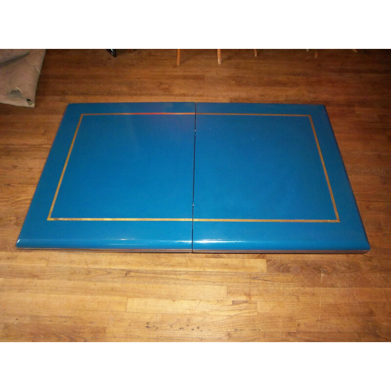 Vintage Italian blue coffee table in resin 